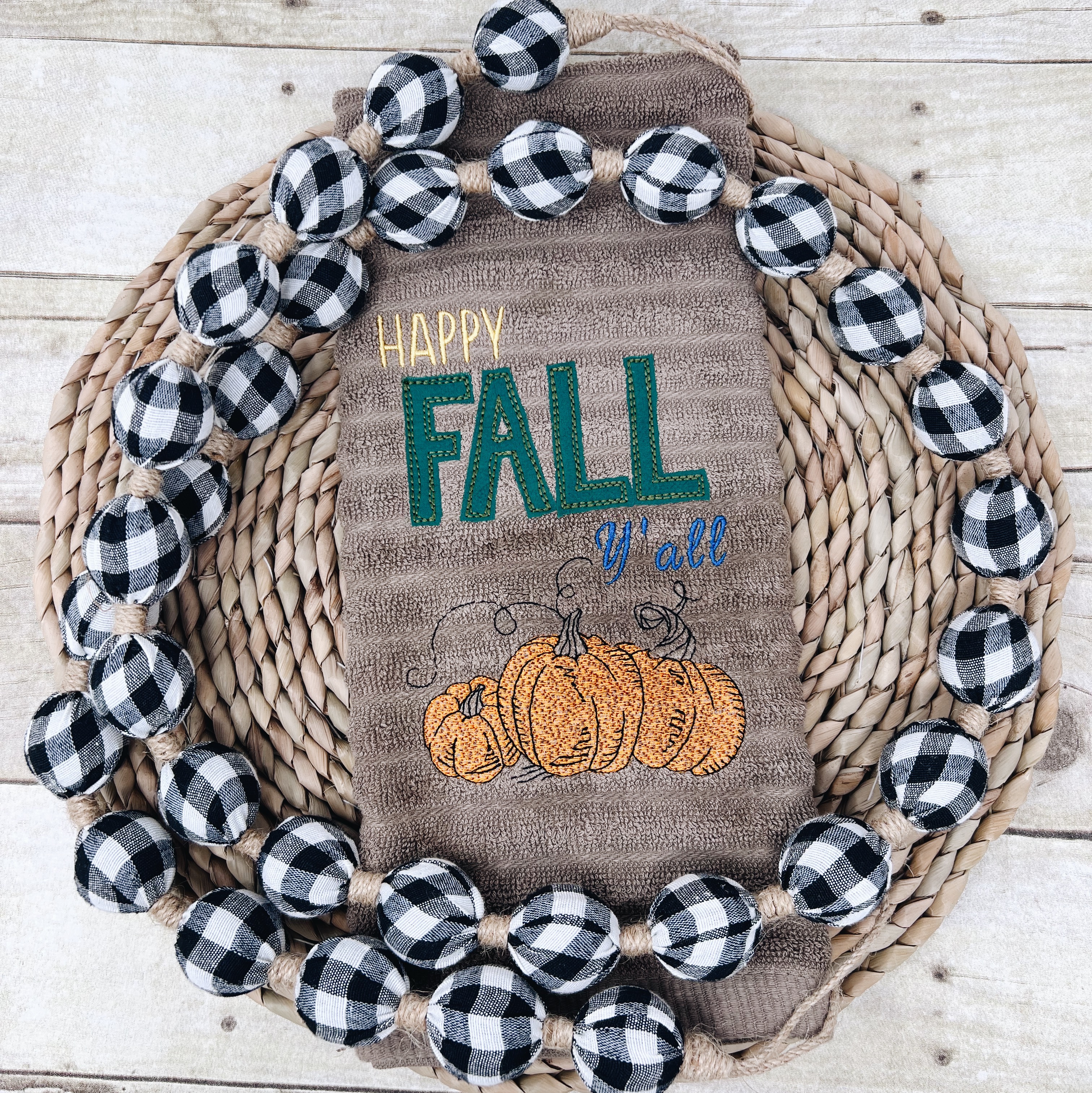 Sip & Stitch no. 57- Fall Kitchen Towel - Karlie Belle